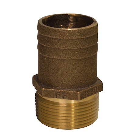GROCO 1 NPT X 1-1/4 Bronze Full Flow Pipe To Hose Straight Fitting